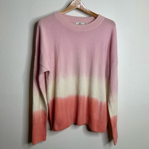 Vineyard Vines Sweaters - Vineyard Vines 100% Cashmere Ombre Sunset Pink Pullover Sweater Size Large